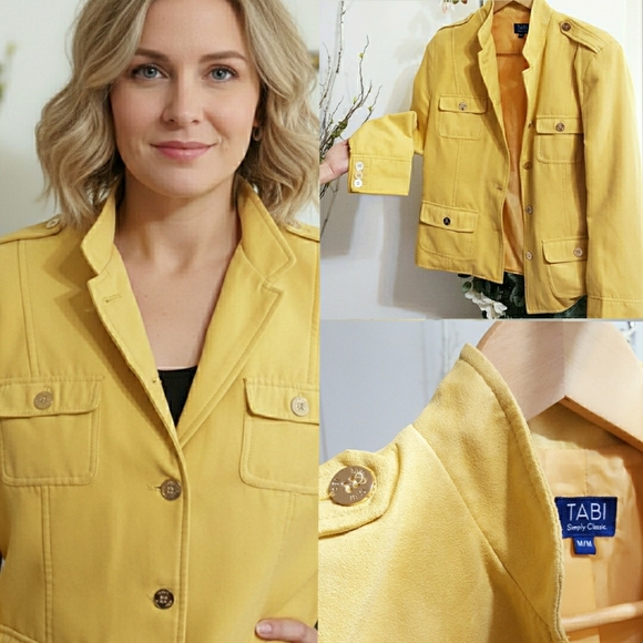 Vintage Tabi Blazer Jacket💛Microsuede|Pocket|Golden Buttons - Picture 1 of 11